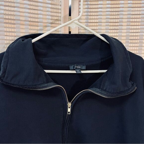J Crew Black French Terry half  zip sweatshirt XXL - Picture 10 of 10